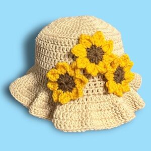 Handmade Crochet Sunflower Bucket Hat 🌻